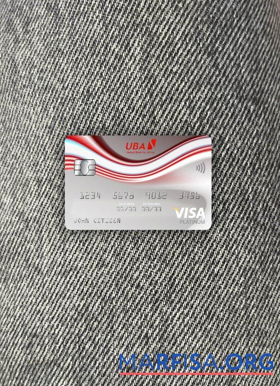 Blank Guinea UBA visa platinum card photolook front template